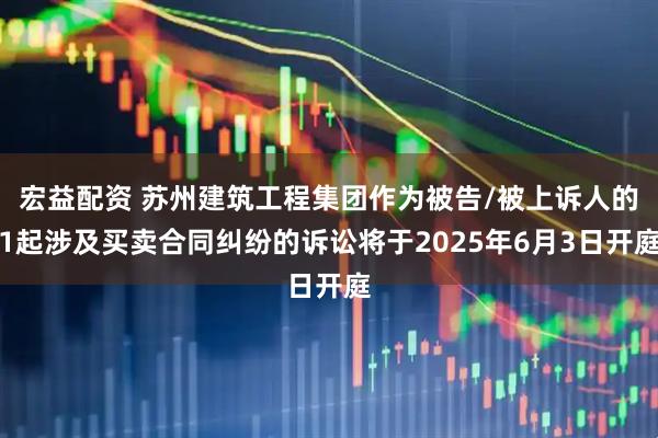 宏益配资 苏州建筑工程集团作为被告/被上诉人的1起涉及买卖合同纠纷的诉讼将于2025年6月3日开庭
