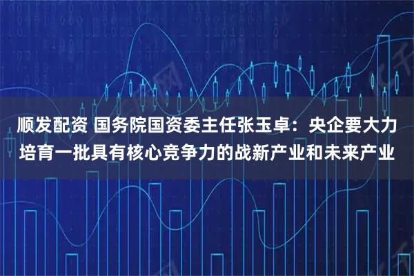 顺发配资 国务院国资委主任张玉卓：央企要大力培育一批具有核心竞争力的战新产业和未来产业