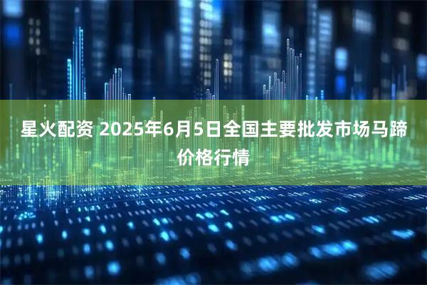 星火配资 2025年6月5日全国主要批发市场马蹄价格行情